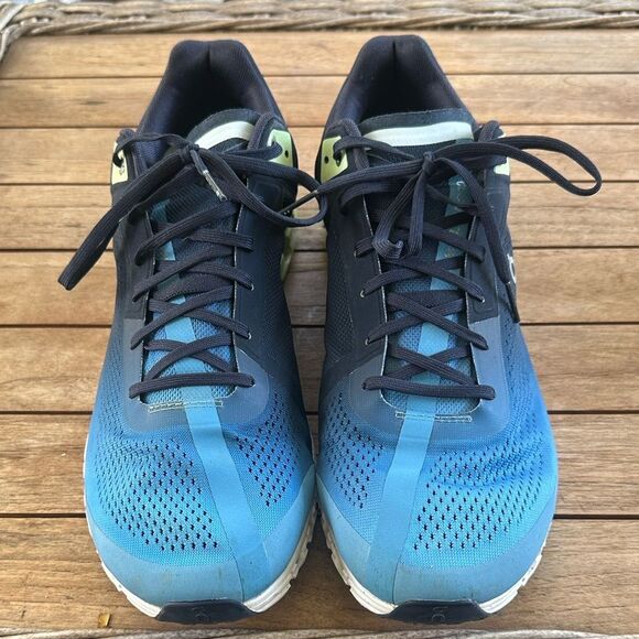 ON Cloudflow Men’s Ink/Meadow Running Sneakers 12.5 - Picture 2 of 8